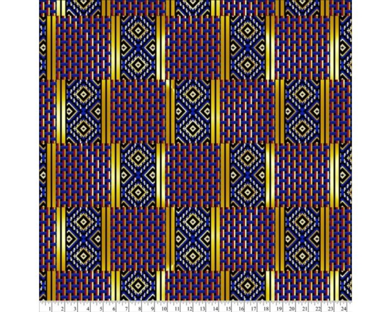 Kaftan Quilt With Gold Metallic Cotton Fabric | By the Yard | Sewing and Crafting | 44 inches wide